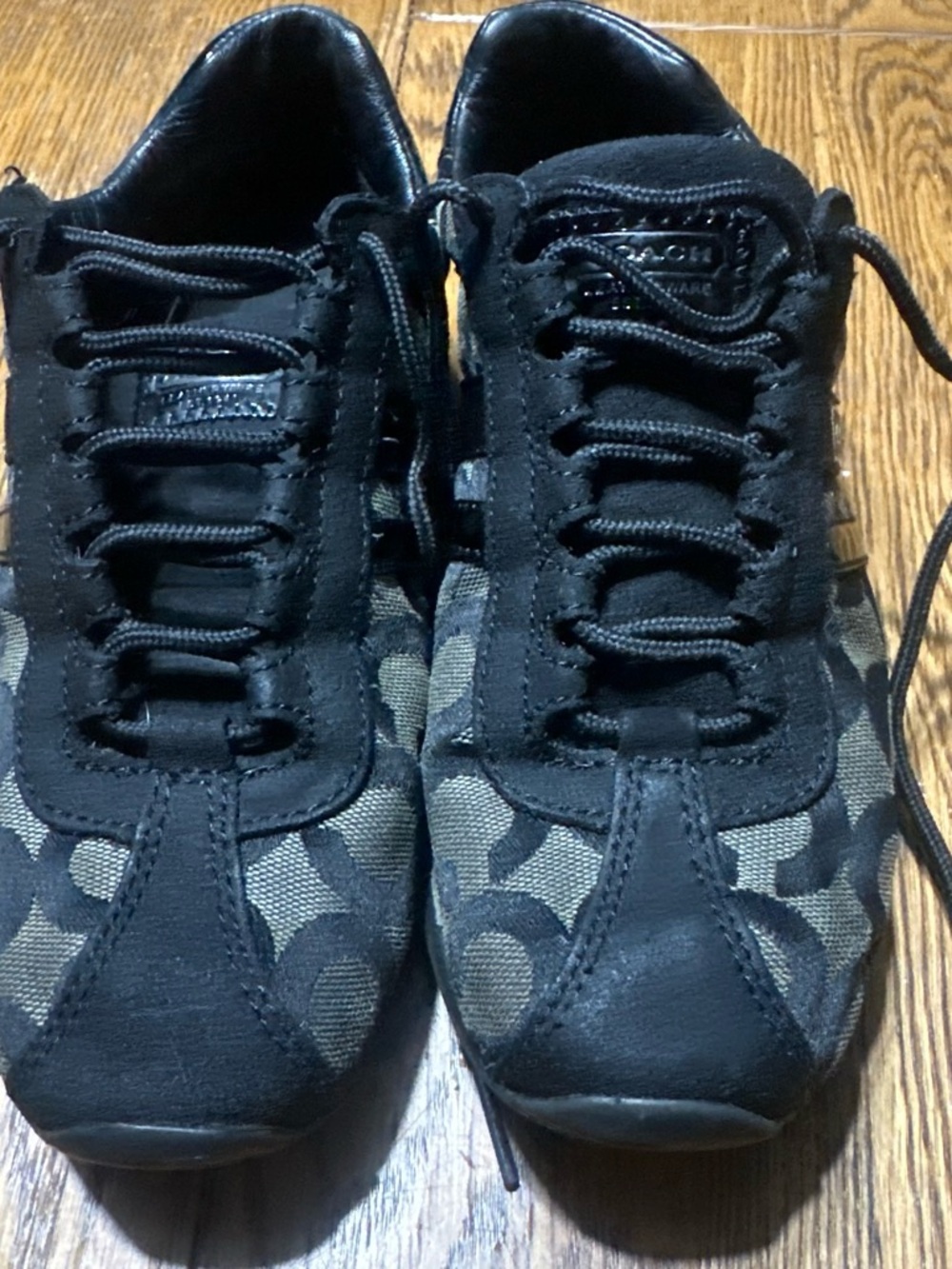 Coach Low-Top Sneakers in Black and Brown Signature Canvas